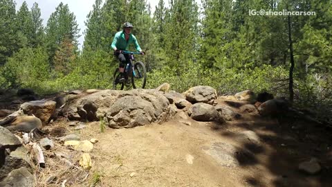 Mountain biker faceplants into a tree. broken collarbone.