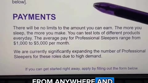 Make $5000 just to sleep