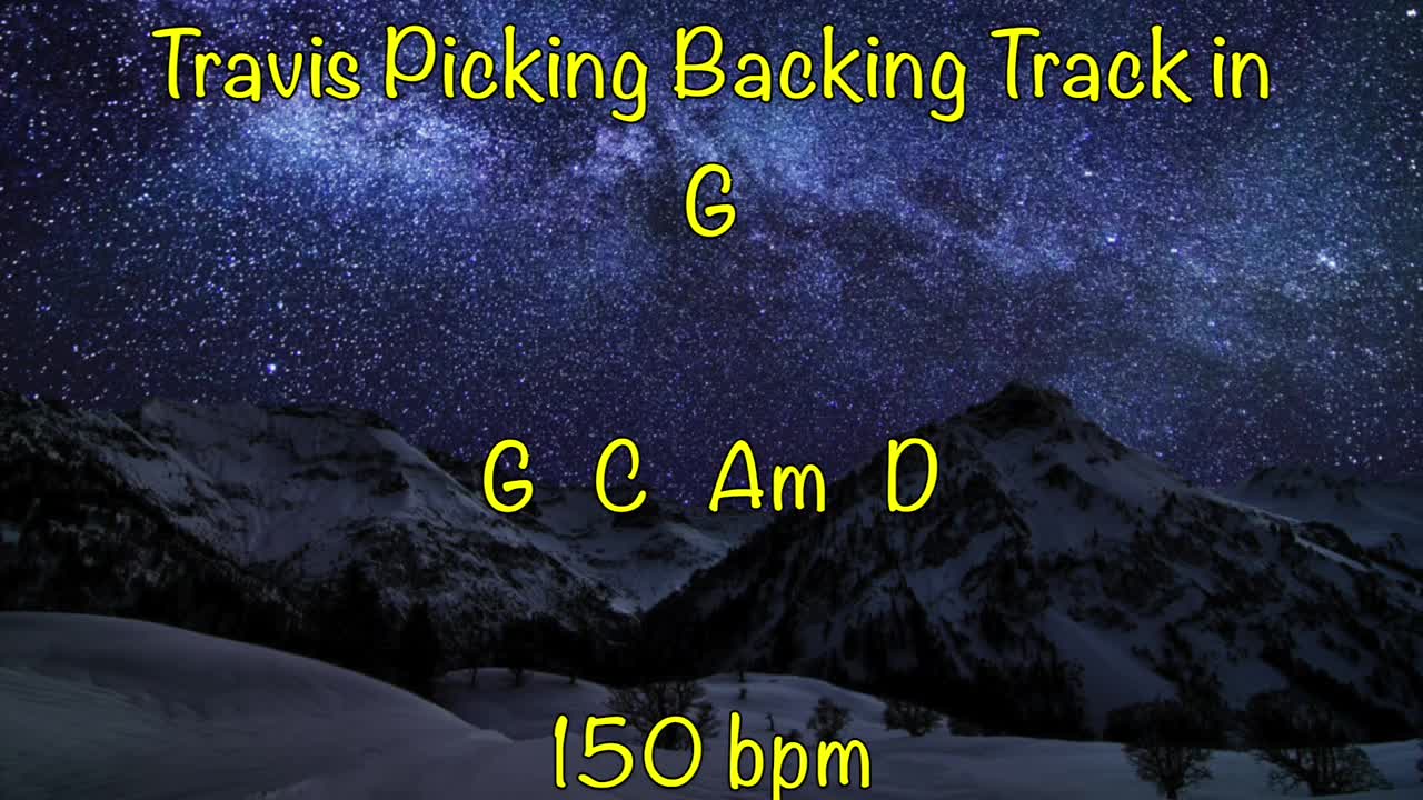 G Travis Picking Backing Track 150 bpm