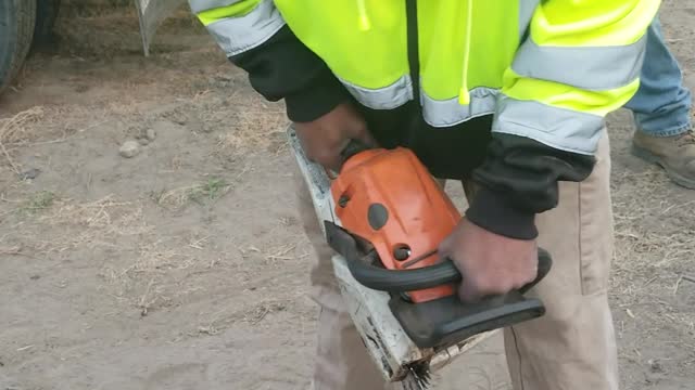 Push Starting a Chainsaw Prank