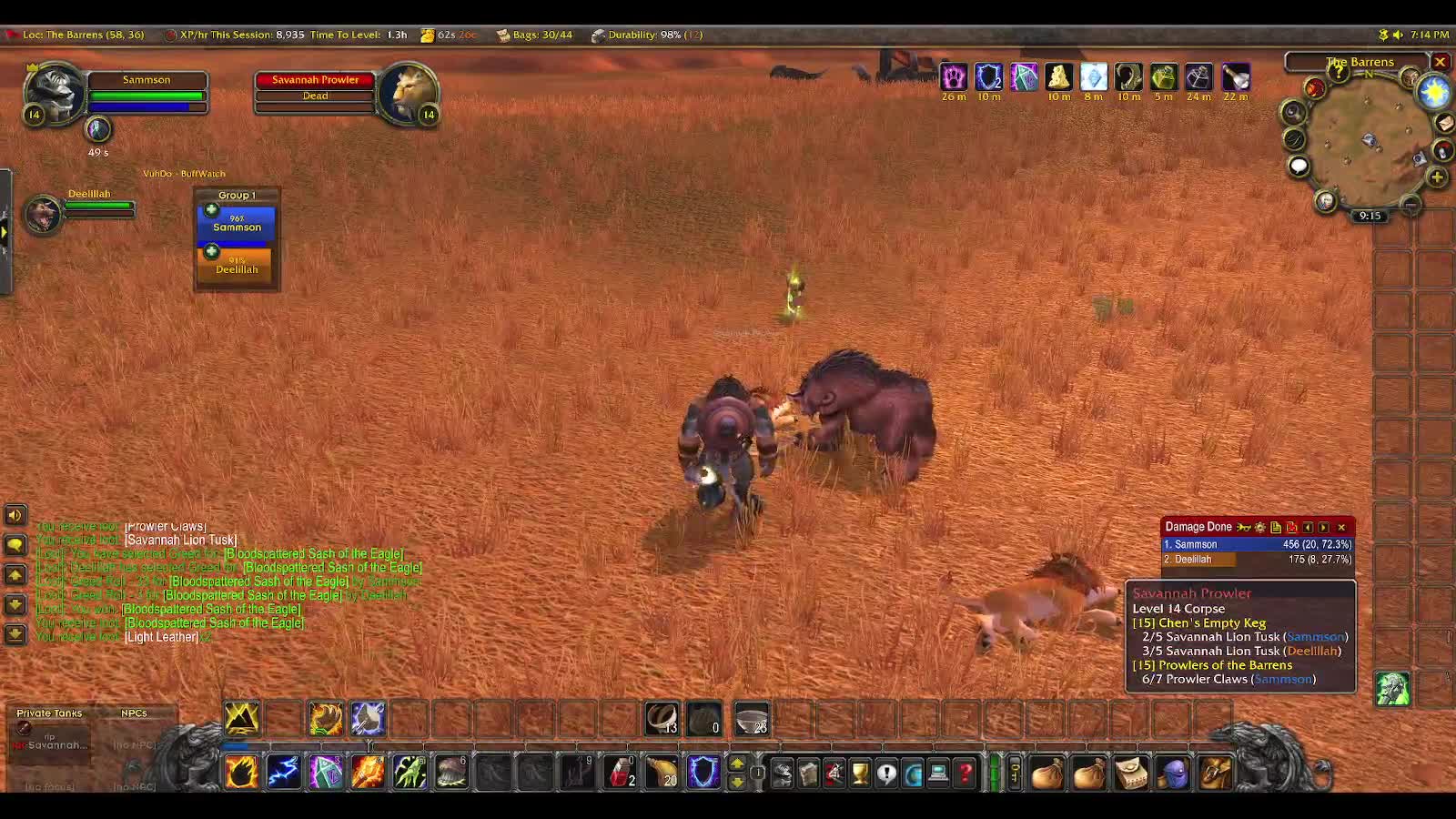 WoW Burning Crusade Shaman and Druid (wife) come together to farm