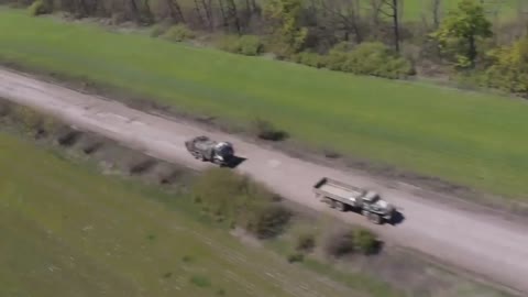 Air escort of a convoy of the Russian Armed Forces in Ukraine.