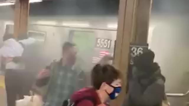 Video footage of Brooklyn New York Subway Attack