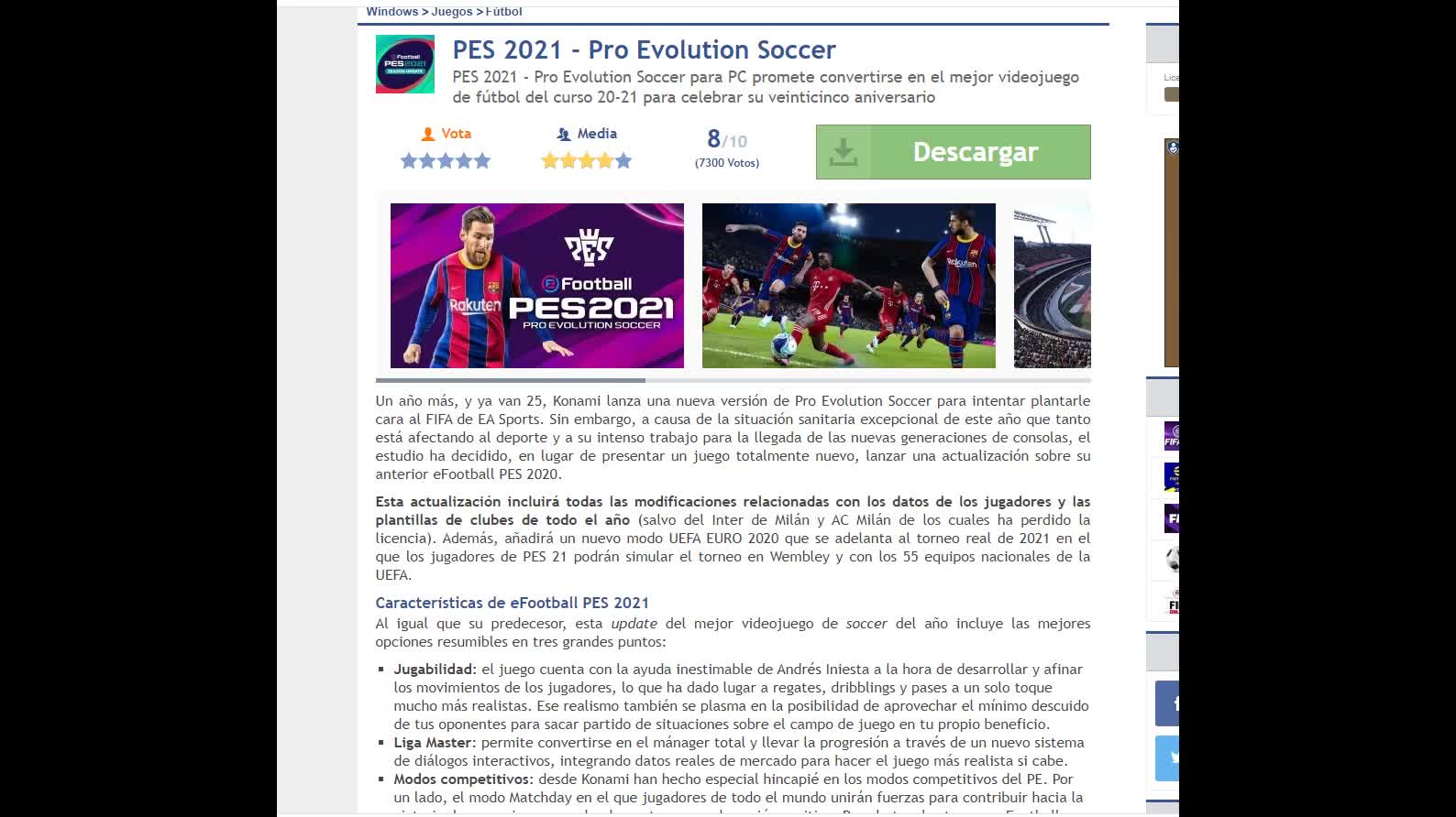 PES 2021 - Pro Evolution Soccer link de descarga del juego