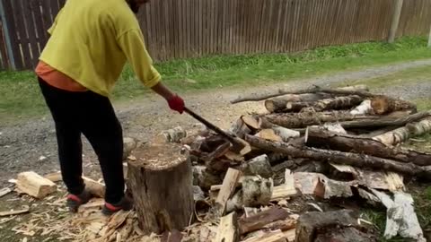 Improper Wood Chopping Leads to Slip Up