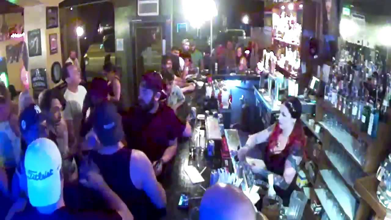 Bottle Smashed over Man's Head