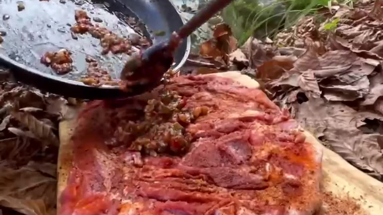 Sırıkta Kuzu Kaburga Sarma 🐑🥩 _ lamb rib wrap on skewer cocking food videos