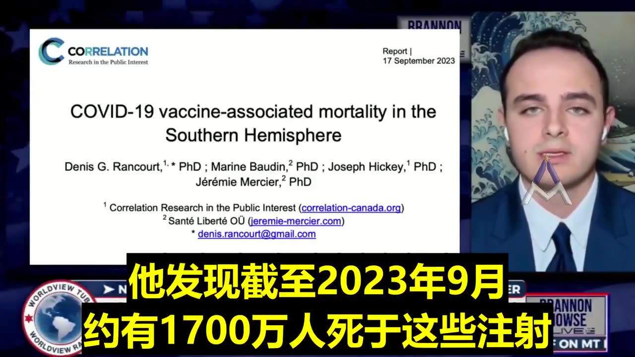 “世界上最黑暗、最邪惡的秘密正在大揭露09_2”流行病學家 Nicolas Hulscher：新冠疫苗完全符合大規模殺傷性生物武器的條件！截至去年9月約有1700 萬人因此死亡，這相當於40 年代的200多次核襲擊