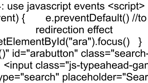 How to focus on input element when click on div class a href button