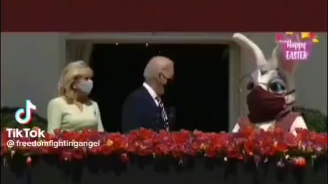 The Easter Bunny has a mask on!!!!!