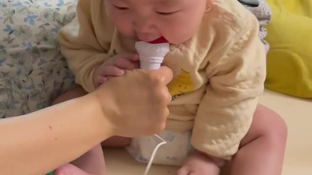 Korean baby and microphone play