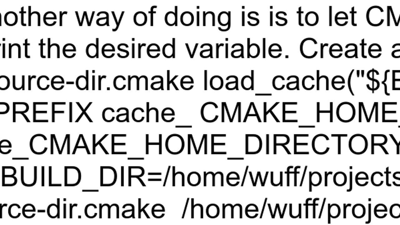 Find source directory from build directory in cmake