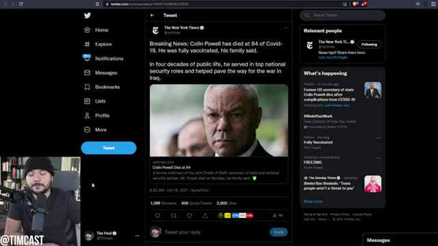 FULLY VACCINATED COLIN POWELL HAS DIED FROM COVID