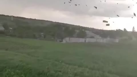 In the village , a tornado was filmed, which dismantles houses like a children's designer. ...