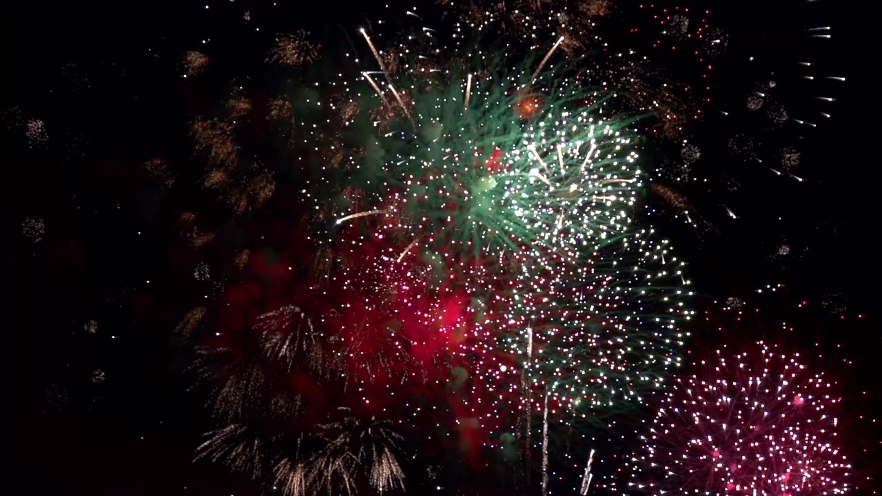 Fire works slow motion