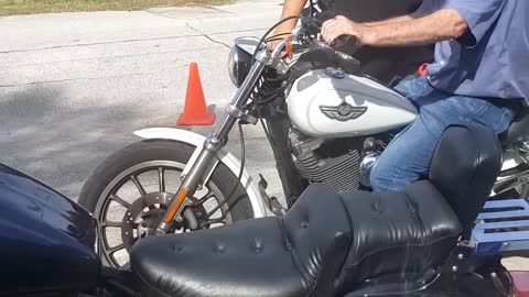 Old Man Takes Off On His First Harley!! MERICA