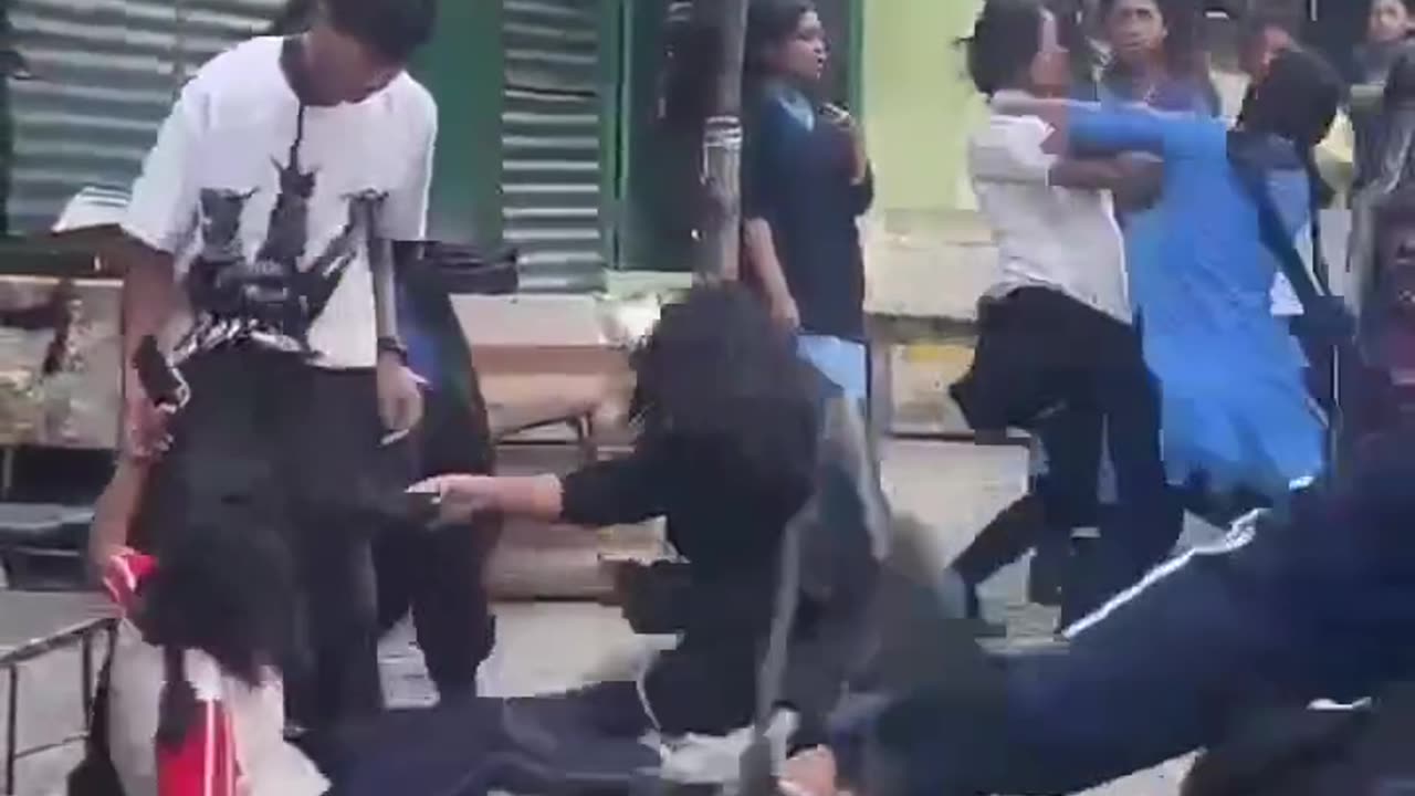 Fight girls between 2 schools