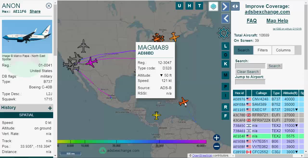 Air Force 2 Plane at LAX Squawking ANON!