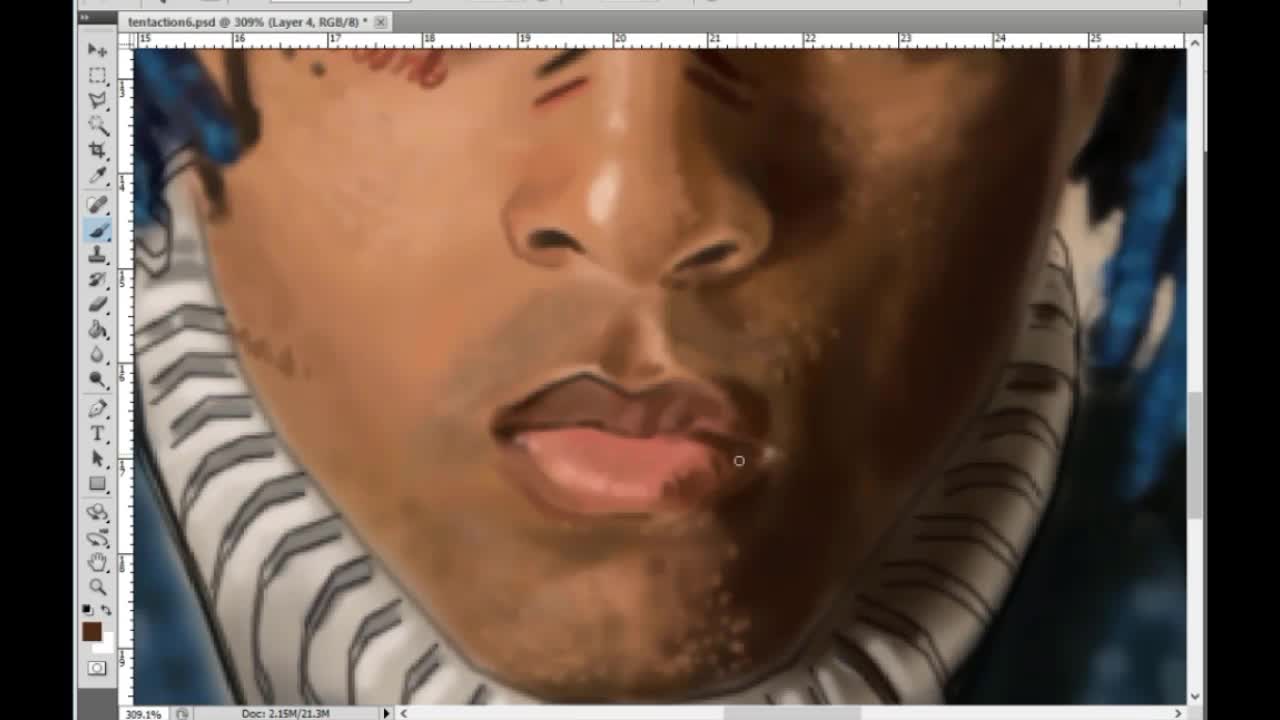 Speed paint xxxTentacion using photoshop