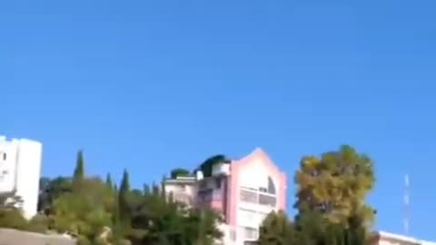 Ukrainian drone flying just before the attack on the building of the Black Sea Fleet headquarters.