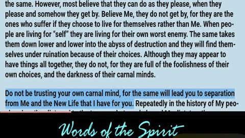 Words of the Spirit. July 30 2022