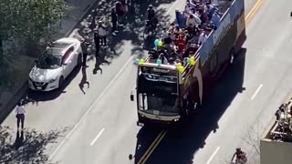 WNBA champs the Chicago Sky are greeted by TENS of fans during their victory parade