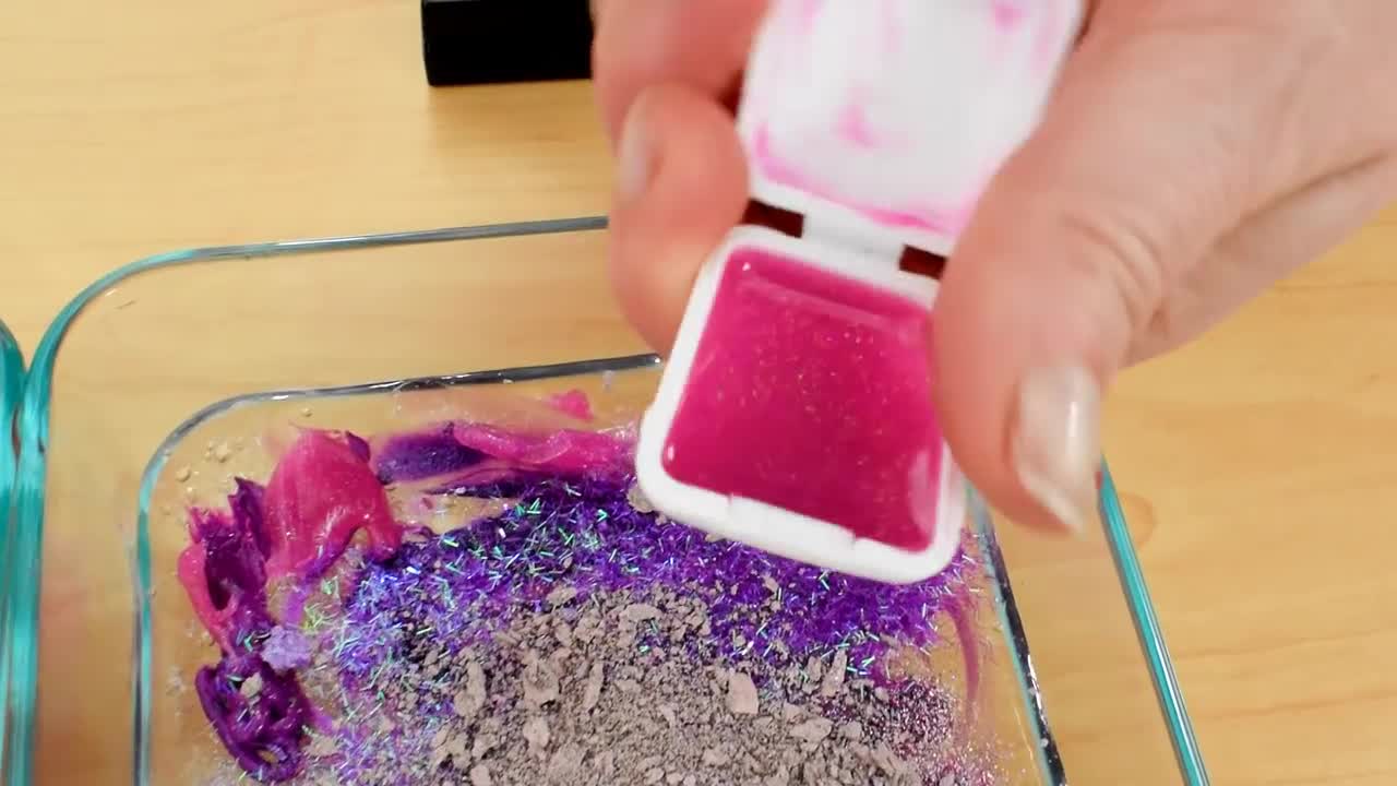 Purple vs Red - Mixing Makeup Eyeshadow Into Slime! Special Series 85 Satisfying