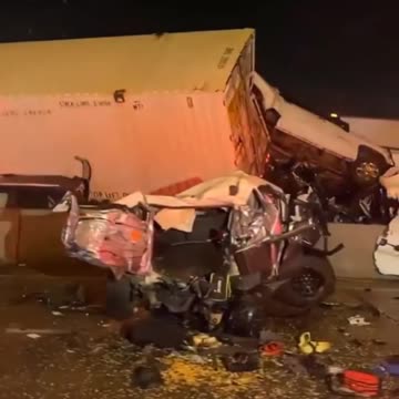 A man miraculously walked away unharmed. MUST SEE!!! Crash Involving More Than 100 Vehicles