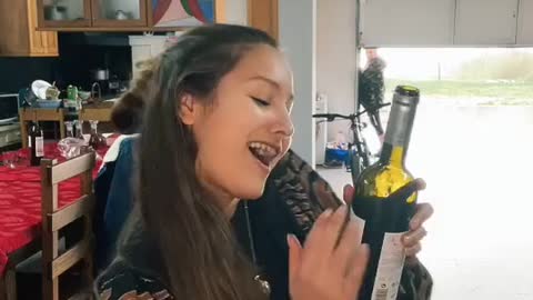 Girl drink tiktok