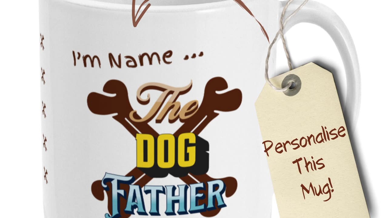 Personalised The Dog Father Ceramic Mug by Welovit ❤️