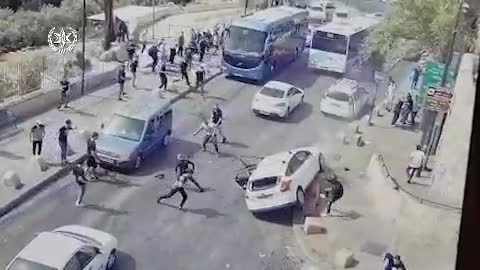 Arab Muslim Violence on Jerusalem Day - Lynching of Jewish Driver (angle 3)