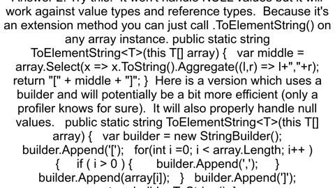 NET equivalent of javautilArraystoString methods in Java