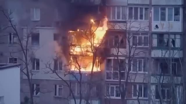 Mariupol - Russians Firing on Buildings