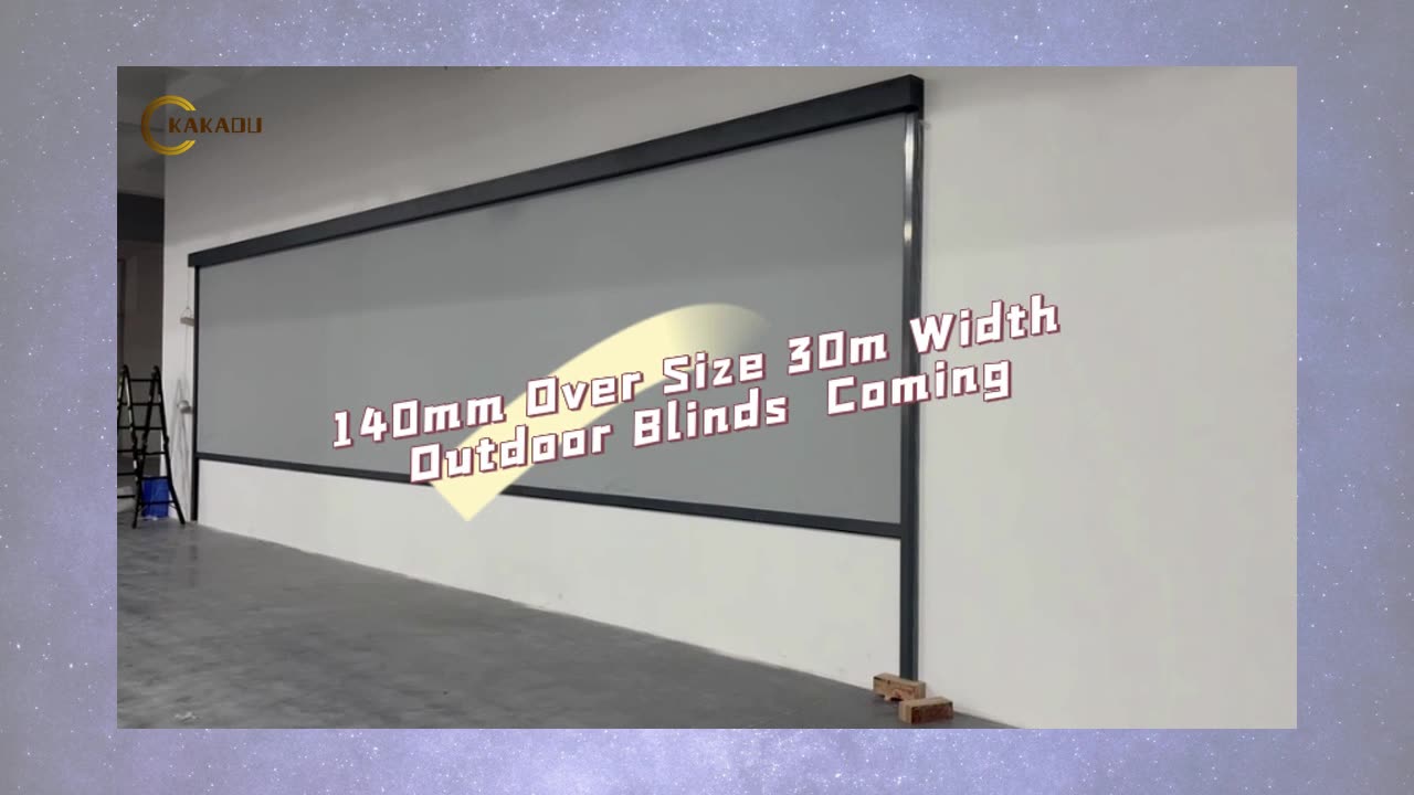 Quality 140mm over size 30m width outdoor roller blinds Manufacturer |