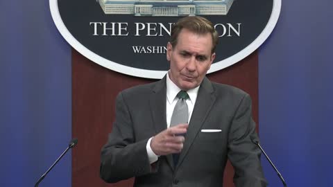 Pentagon Press Secretary John Kirby briefs the media