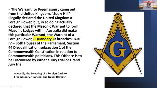 Episode 2 Enemy in Parliament Freemasons, all have sworn an oath to a Foreign Power