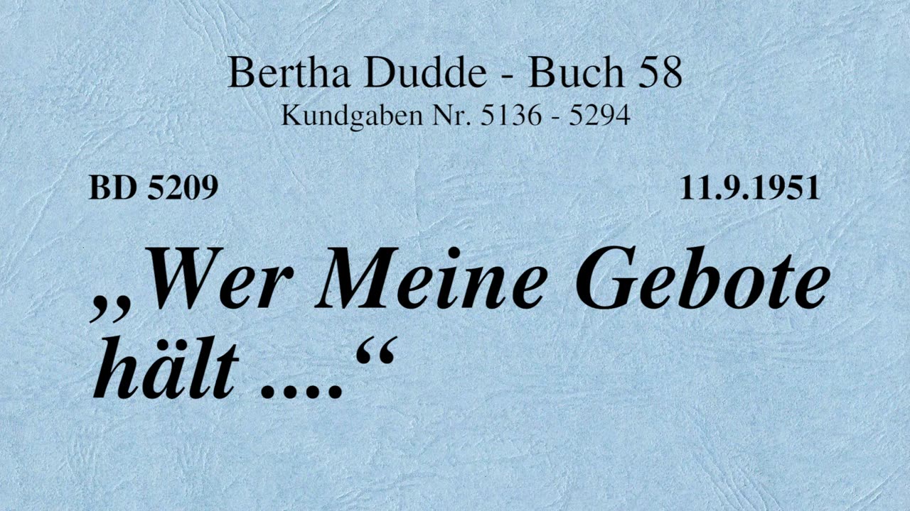 BD 5209 - "WER MEINE GEBOTE HÄLT ...."