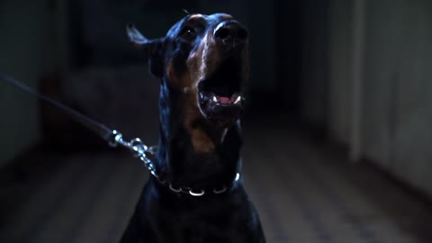 Barking dog in slow motion