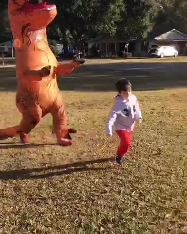 Dinosaur Chases Boy