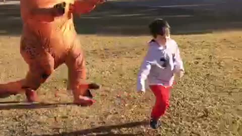 Dinosaur Chases Boy