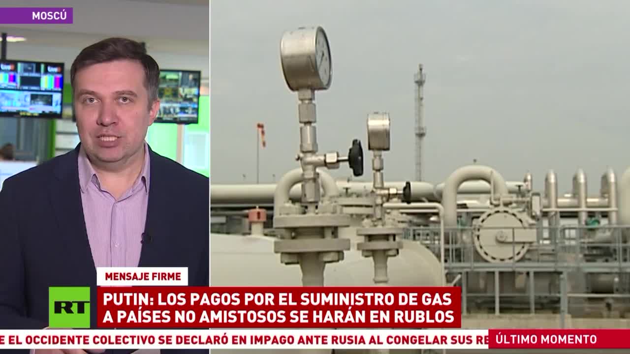 Putin annuncia che i pagamenti per la fornitura di gas all'Europa saranno effettuati in rubli aggiungendo che l'Occidente ha eroso ogni fiducia nelle loro valute.
