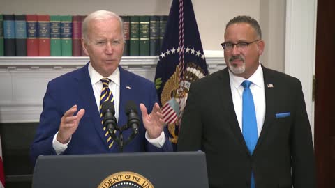 Biden: "Here's what my administration is gonna do to provide more breathing room for people so they have less burden by student debt..."