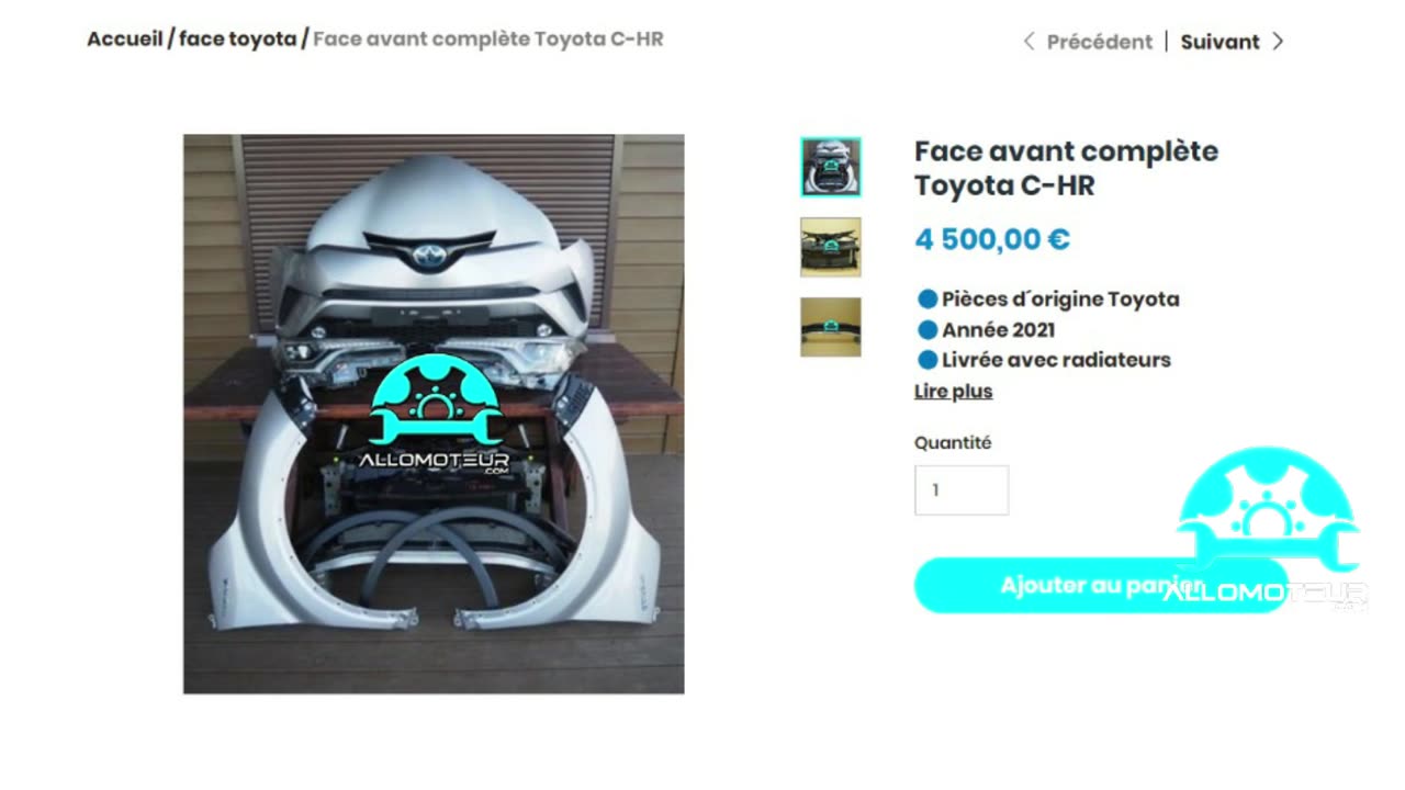 ALLOMOTEUR.COM - Face avant complète Toyota C-HR