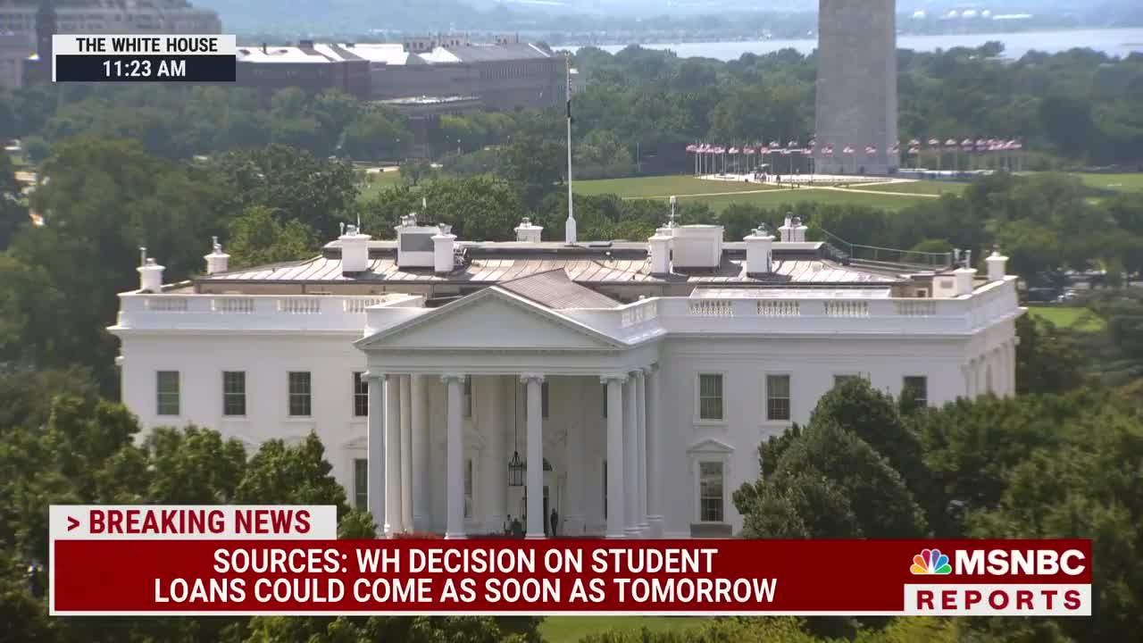 BREAKING: President Biden to announce decision on student loan debt forgiveness as soon as tomorrow.