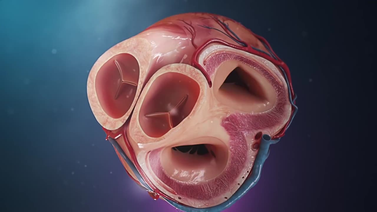 Human heart anatomy (3D animation)