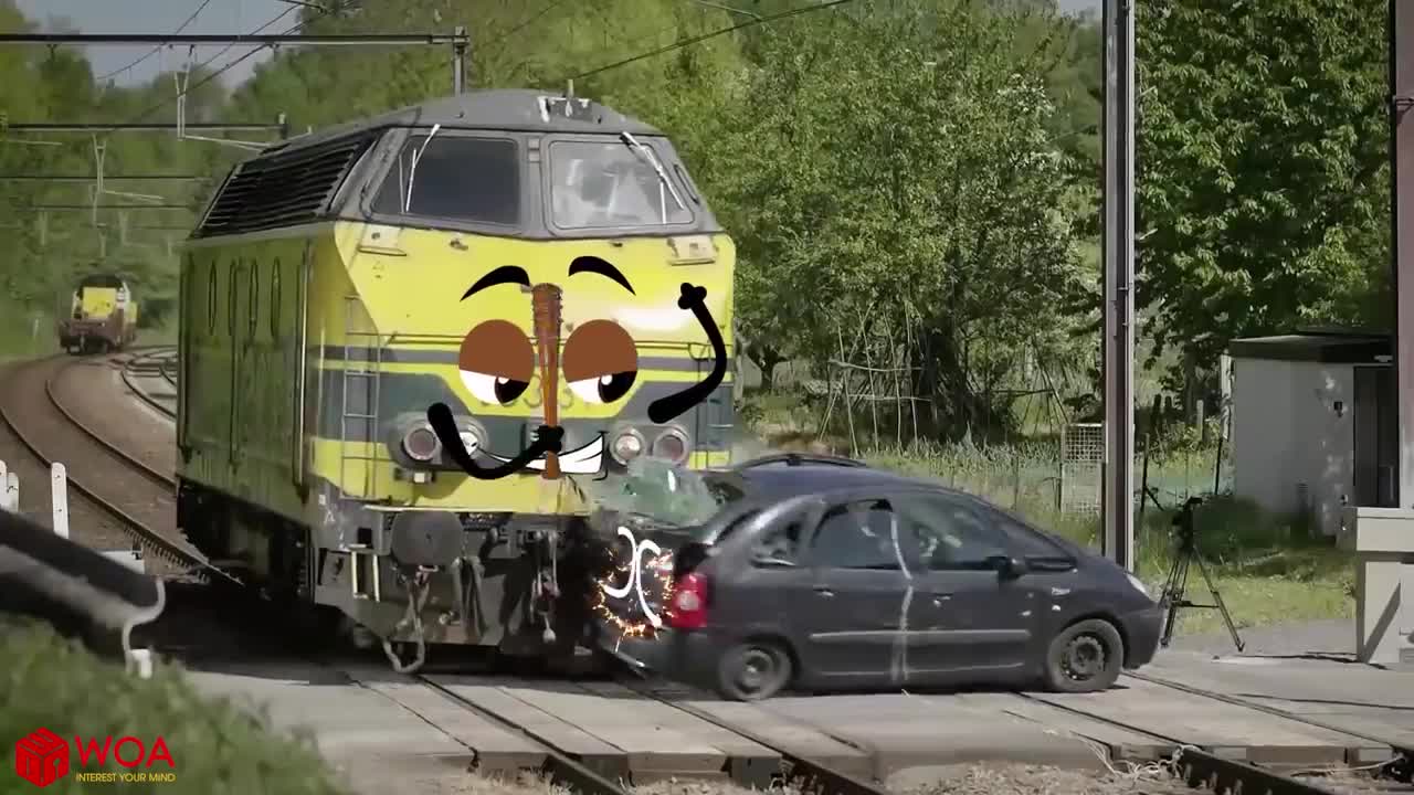 Experiment: Train vs Cars Toy | Satisfying Experiment - Woa Doodles