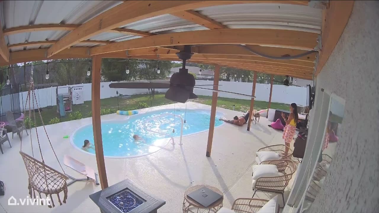 Poolside Dad Attempts Penny Board Ride