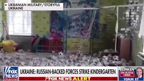Reports trickling out that “Russian-backed forces” attacked a kindergarten in a Ukrainian village