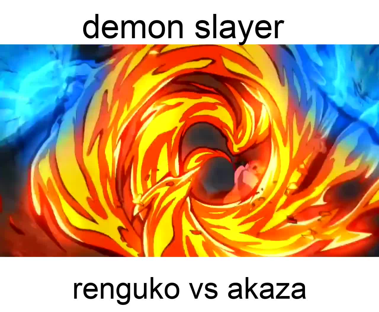 demon slayer: mugen train renguko vs akaza