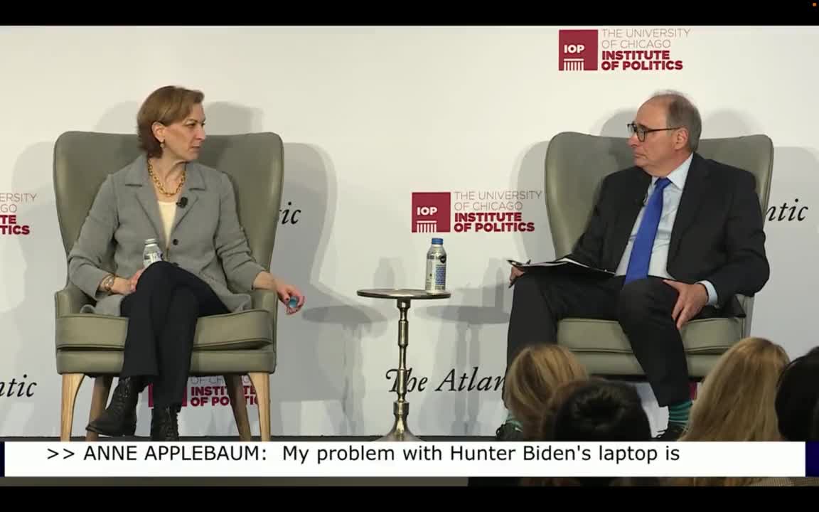 Atlantic's Anne Applebaum says Hunter's Laptop not interesting enough to report.